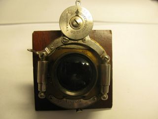 Antique Bausch & Lomb Rochester Optical Victor Bellow Camera Lens W/wood Mount