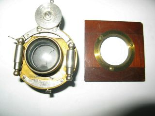 Antique Bausch & Lomb Rochester Optical VICTOR Bellow Camera Lens w/wood mount 3