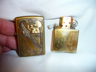 Zippo Lighter Vintage Eagle Brass Bradford Pa,  Stamped H Xii Usa
