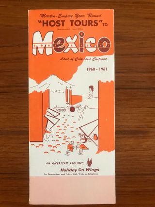 Vintage Brochure Mexico 1960 - 1961 An American Airlines Holiday On Wings