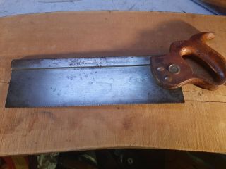 Antique Henry Disston & Sons Cast Steel 12” Back Saw.