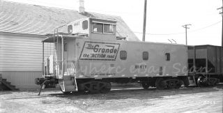 B&w Negative D & Rgw Railroad Steel Caboose 01417 Salina,  Ut 1972