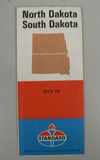 Standard Oil Company North & South Dakota.  Road Map 1973 - 74
