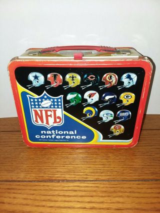 Vintage NFL National American Conference 1976 Metal Lunchbox 2
