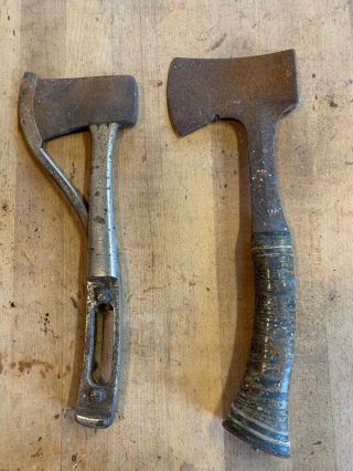 Vintage Antique Marble Arms Co Axe No.  2 And Leather Handle Camp Axe