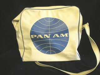 Vintage Pan Am Flight Bag,  Ladies Style,  White With Blue Logo,  1960 