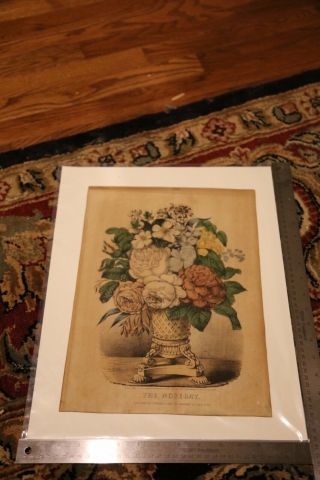 The Nosegay Hand Colored Currier And Ives Lithograph C4512