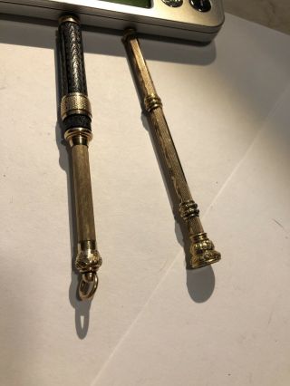 Antique Victorian Gold Filled Wood Telescopic Propel Pencil And One Gem Tip