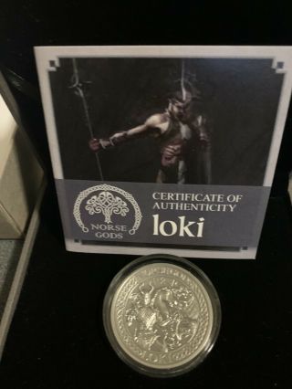 2016 $10 Cook Islands Norse Gods Loki First Release Antiqued W/coa