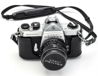 Vintage Asahi Pentax Spotmatic Sp 35mm Slr Camera - Takumar 55mm Lens,  Case