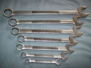 7 Vintage Craftsman =v= Combination Wrenches 3/8 1/2 5/8 11/16 13/16 7/8 1 "