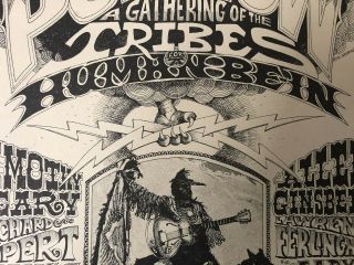 A GATHERING OF THE TRIBES 1967 HUMAN BE - IN EVENT (POW - WOW) POSTER14x20 2