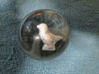 Antique German Sulphide Marble - 1.  92 " - Bird Figurine