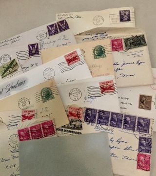 Vintage 1944 Love Letters - Includes Envelopes With Vintage Stamps - Wwii - Euc