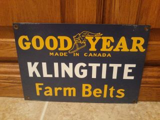 Vintage Goodyear Farm Belts Porcelain Sign