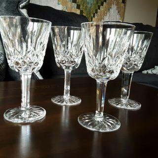 Vintage Set Of 4 Waterford Crystal Lismore 4 Oz.  Claret Wine Glasses Ireland