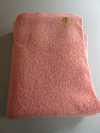 Vtg : Ayers Pure Wool Pink Blanket Canadian Products 78 X 58 Cabin Blanket
