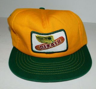 Neat Vintage Winter Farmers Cap Snap Back Strap With Dekalb Seed Corn Patch