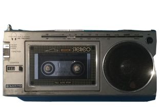 Vtg Sanyo Portable Am Fm Radio,  Cassette Player/recorder M 1990