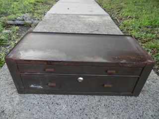 Kennedy 22 " Vintage Metal Machinist Tool Box Top Cabinet Chest 2 Drawers Usa
