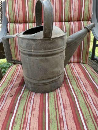 Vintage Galvanized Metal Watering Can Old Antique With Head No Holes