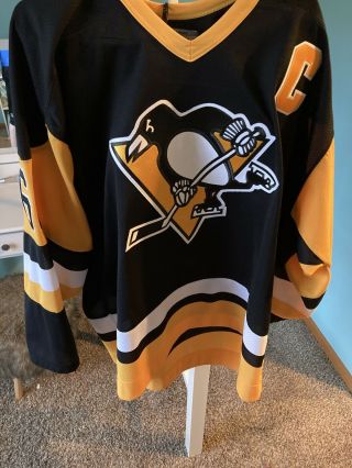 Mario Lemieux Pittsburgh Penguins Vintage Throwback Ccm Nhl Jersey 2xl Xxl