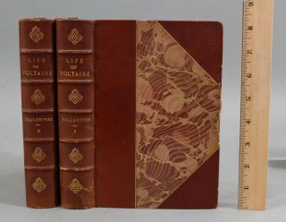 1903 Antique London Life Of Voltaire,  S.  G.  Tallentyre Illustrated 2 Vol Book Set