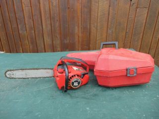 Vintage Homelite Xl Chainsaw Chain Saw With 11 " Bar,  Case