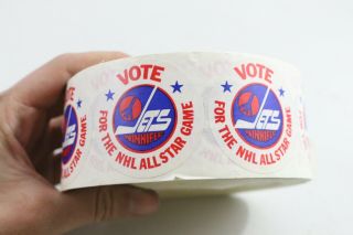 Vintage Winnipeg Jets Vote For The All Star Game Sticker Roll Nhl
