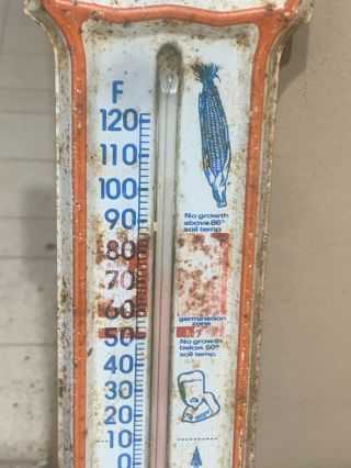 Vintage Metal Sign Thermometer Old Farm Sign Jacques Seed Company