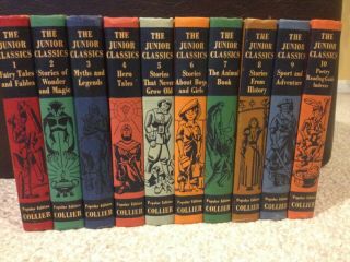 Complete Set Of 10 Junior Classics Books Vol 1 - 10,  1956,  From Collier,  Vgc