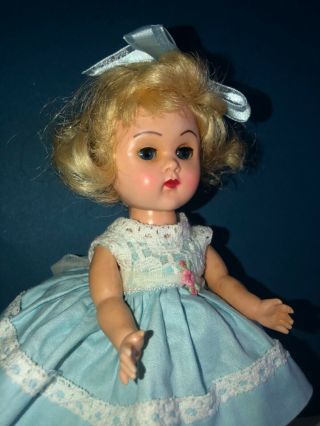 Vintage Vogue Ginny Doll In Her Tagged Blue Lace Dress