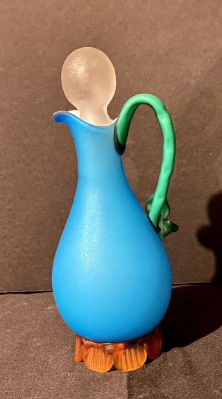 Stunning Vintage Muarno FRATELLI TOSO Venetian Art Glass Vase Cruet With Stopper 2