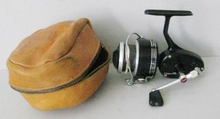 Vintage Garcia Mitchell 300a Spinning Reel W/ Garcia Corp Zippered Leather Case