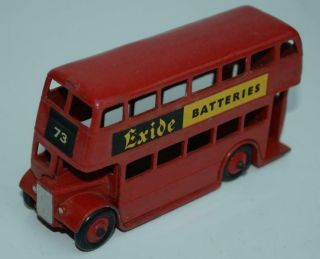 Tta - Dinky Toys - Leyland Double Deck Bus - Exide Batteries - Red