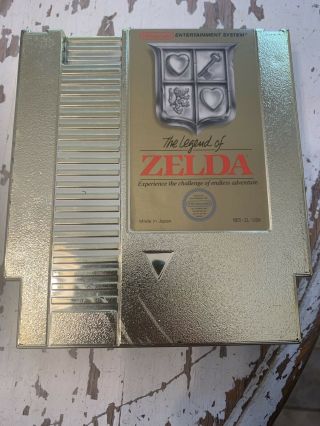 Nes Nintendo 1985 Legend Of Zelda Gold Game Cartridge Vintage