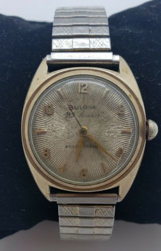 1954 Vintage Bulova 23j Self Winding L4 Gold Tone 7623011 Wrist Watch Running
