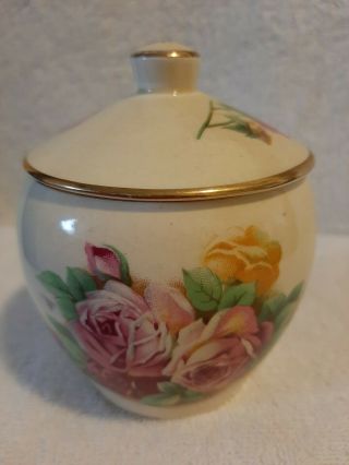 Vintage Royal Winton Lidded Sugar Bowl Pattern " Chelsea " 494 Age 1951,  Roses