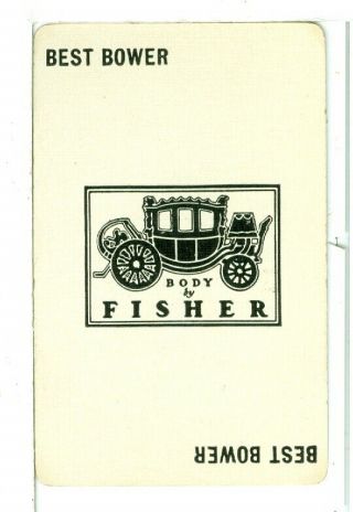 Single Vintage Playing Card Joker " Fisher Body Joker ",  Circa 1930 