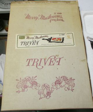 Vintage Sears & Roebuck Merry Mushroom Trivet Tile Iron