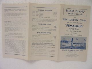1939 Us Mail Steamer Pemaquid,  Sound Steamship Lines,  London,  Ct/block Island