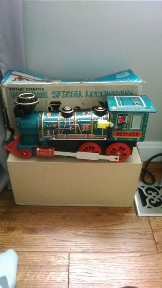 Vintage Battery Operated Western Special Locomotive With Latern Iob