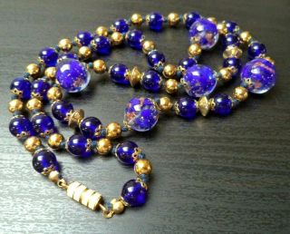 Stunning Antique Estate Art Deco High End Glass Beaded 25.  5 " Necklace G85