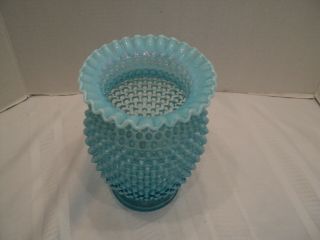 Vintage,  Blue,  Fenton,  Hobnail Vase or Lamp - 8 