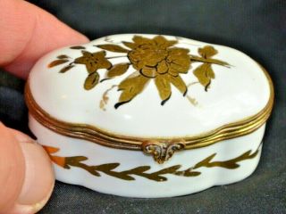 Antique French Amogee Casket Trinket Box Hand Painted Porcelain Limoges France2