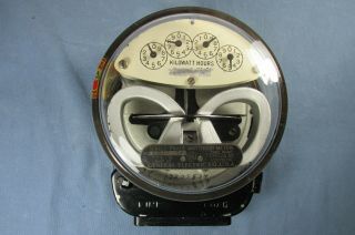 Antique Ca1927 Ge Single Phase Type I - 16 Watthour Meter 10 Amp 110 Volt