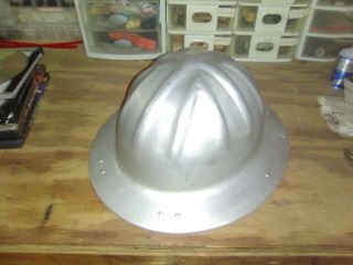 Vintage B.  F.  Mcdonald Aluminum Full Brim Hard Hat