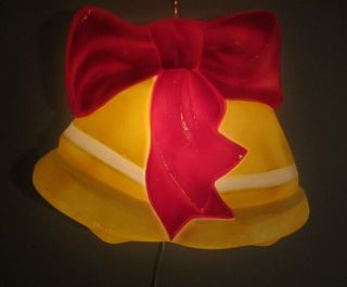 Vintage Yellow Bell W/ Red Bow Blow Mold 17 " X 24 " Christmas T.  P.  I 1993 Tpi