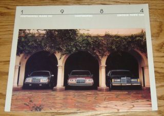 1984 Lincoln Full Line Sales Brochure 84 Mark Vii Continental Town Car