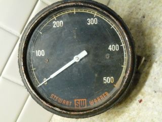Vintage Stewart Warner Tachometer 5 1/4 " 0 - 500 Rpm Gauge Sw Tach Old School Auto
